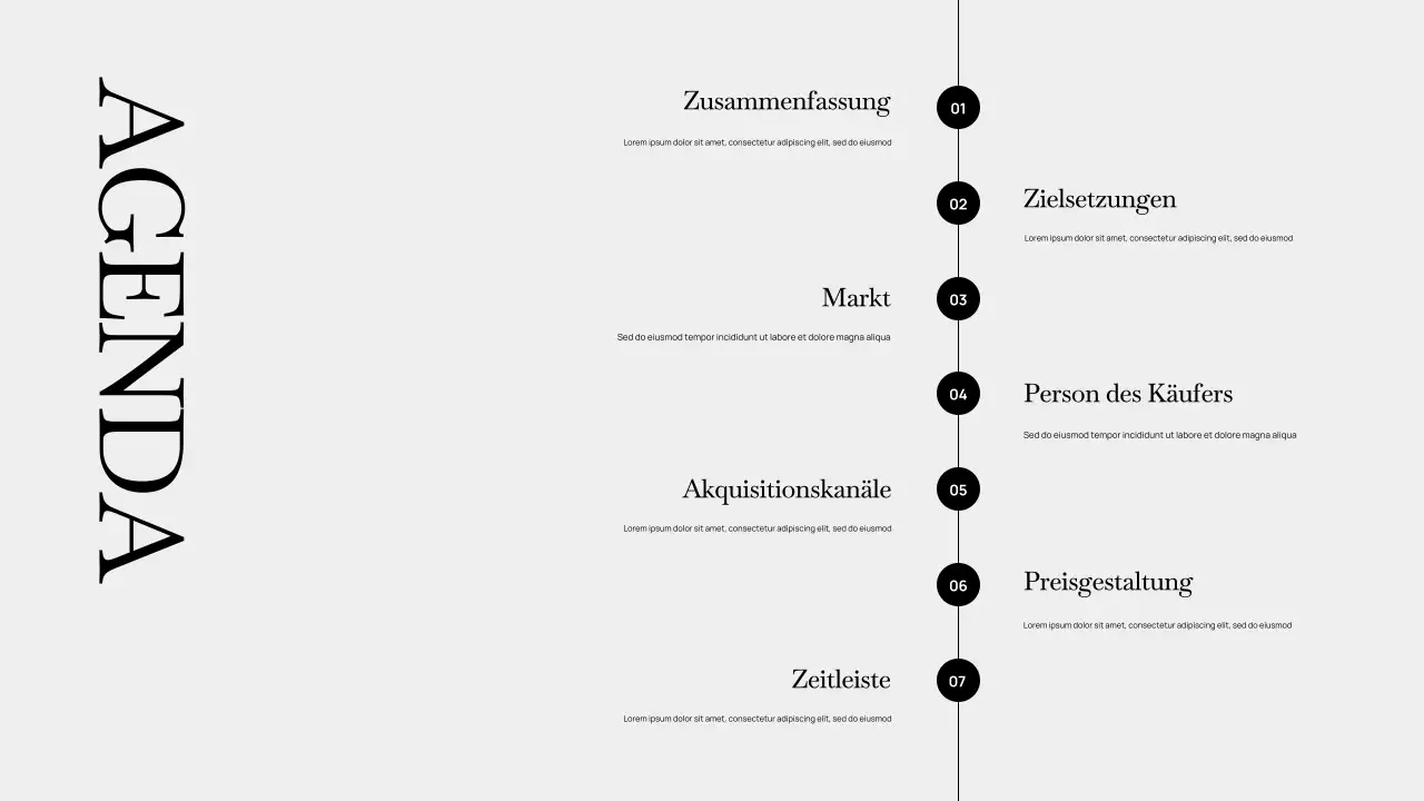 Präsentation des modernen Grey-Geschäftsplans
