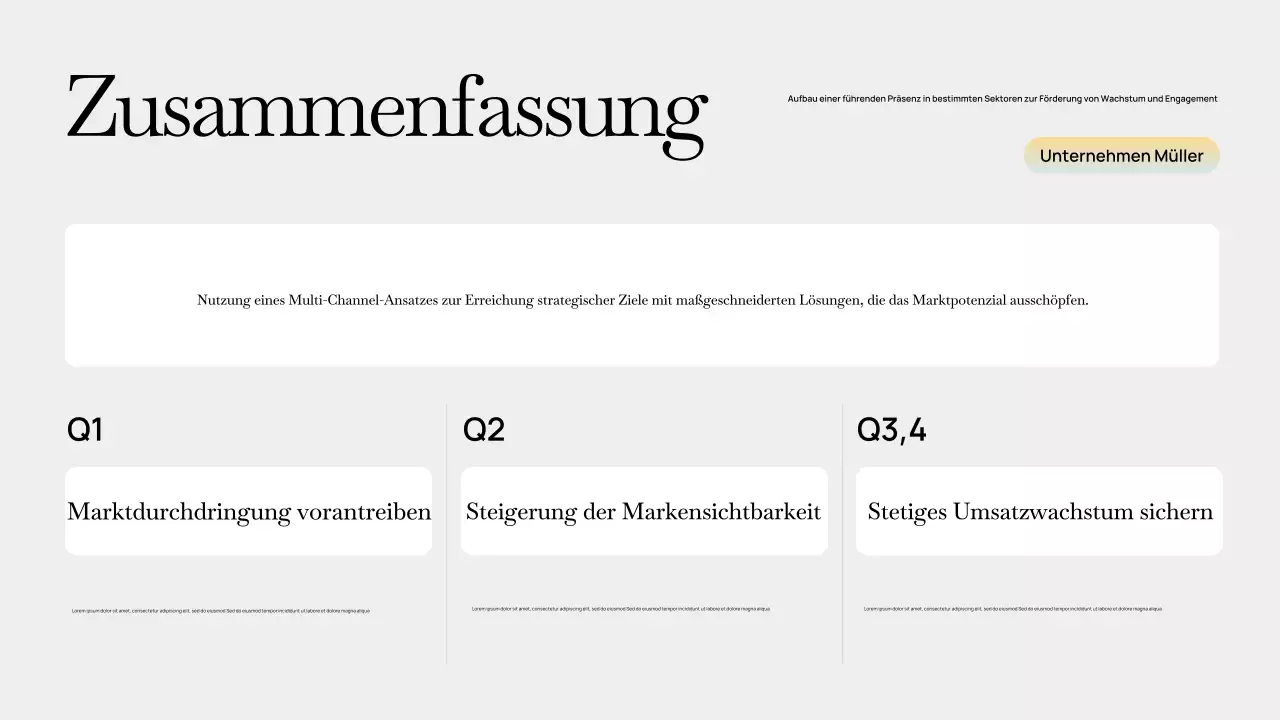 Präsentation des modernen Grey-Geschäftsplans