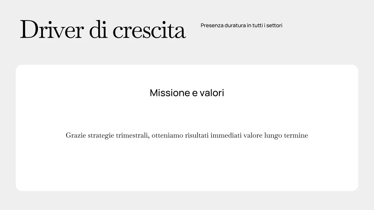 Presentazione del piano aziendale moderno grigio