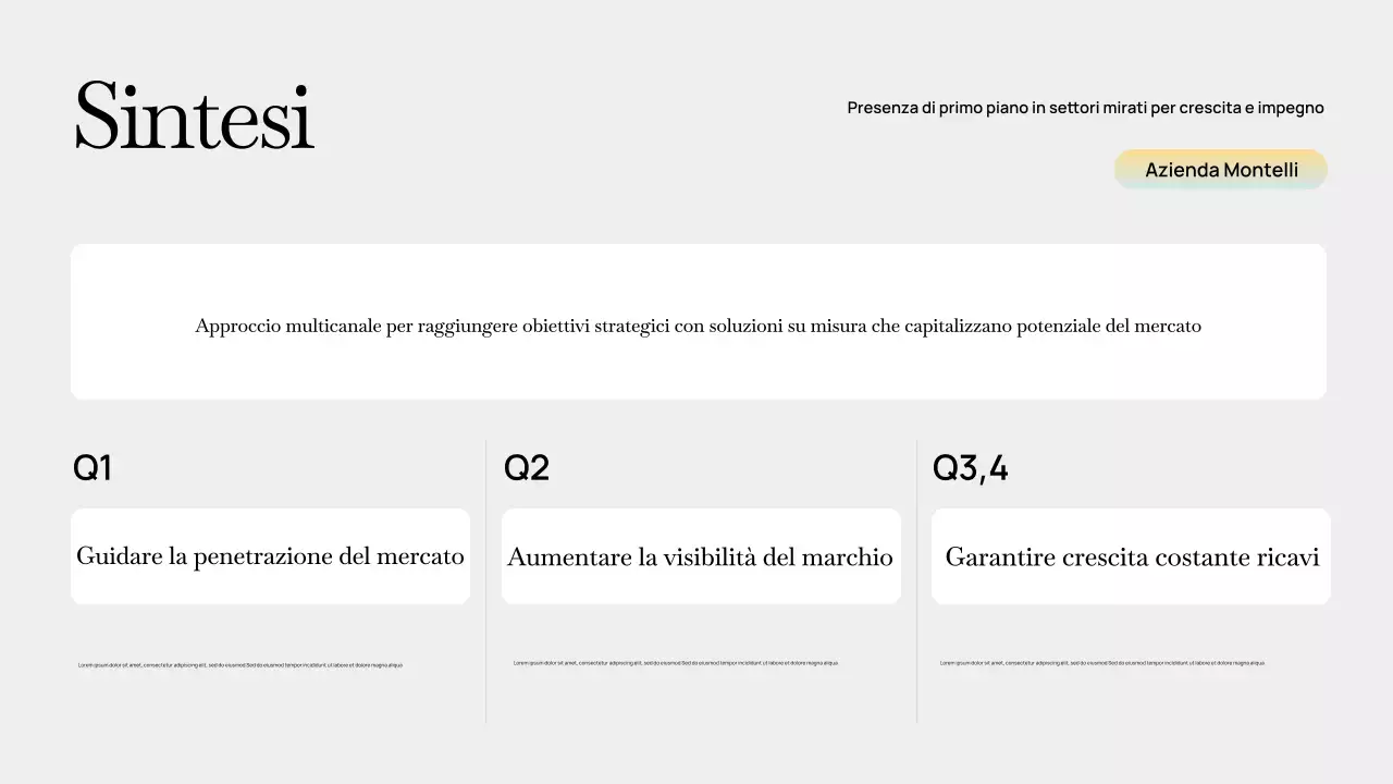 Presentazione del piano aziendale moderno grigio