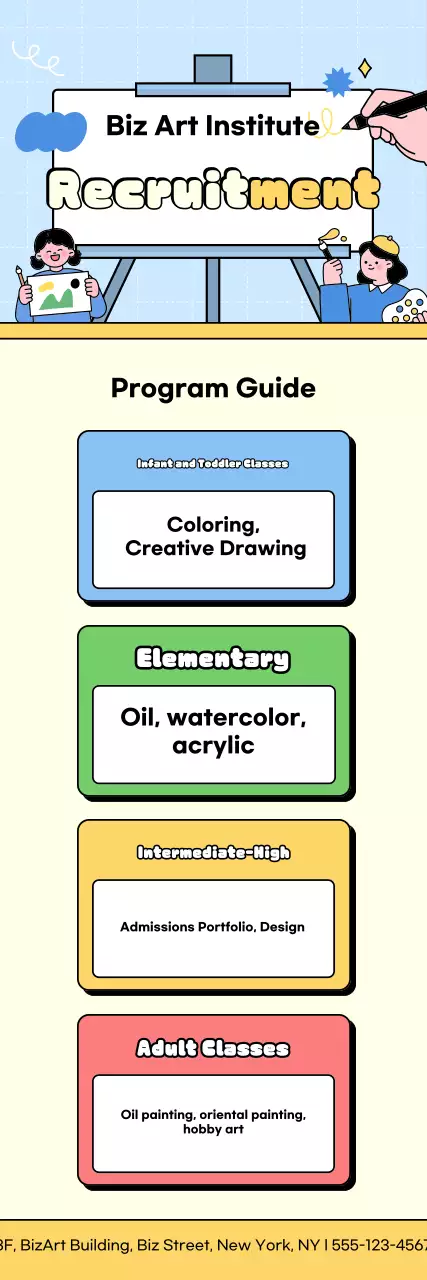 Recrutamento da Academia de Arte Sky Blue Cute