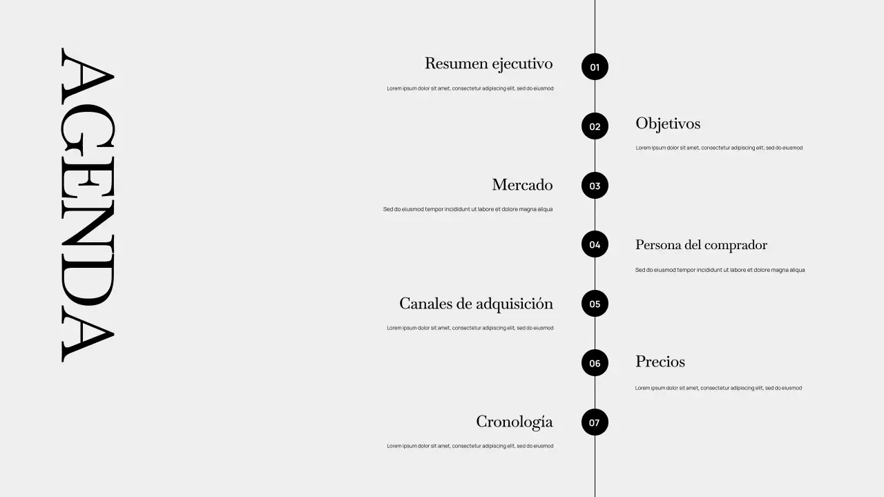 Presentación del plan de negocios moderno en gris