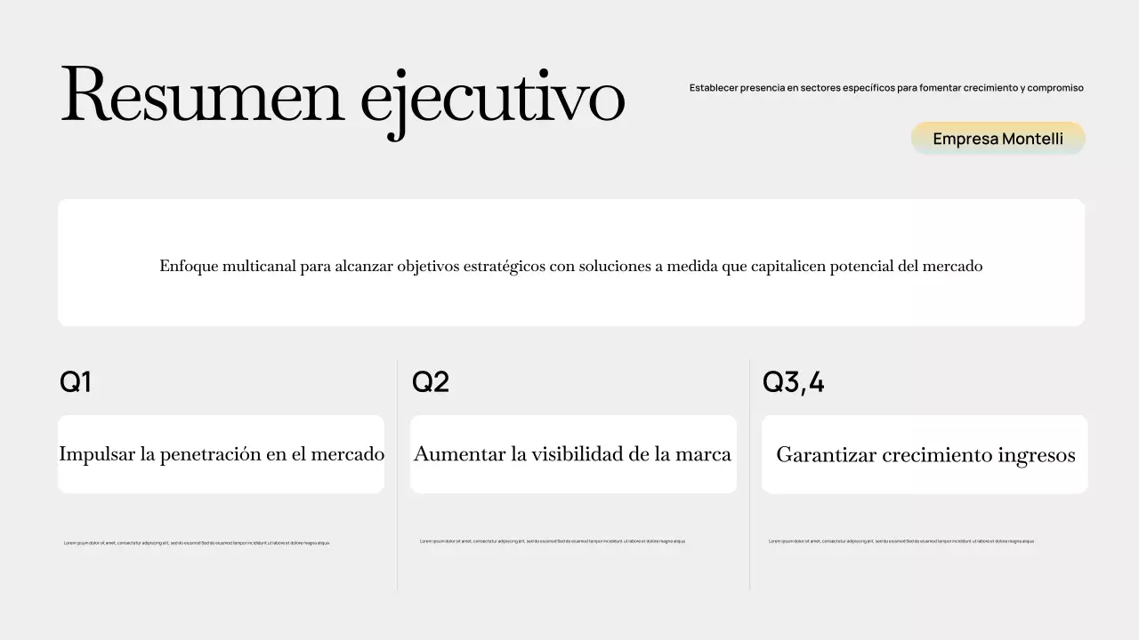 Presentación del plan de negocios moderno en gris