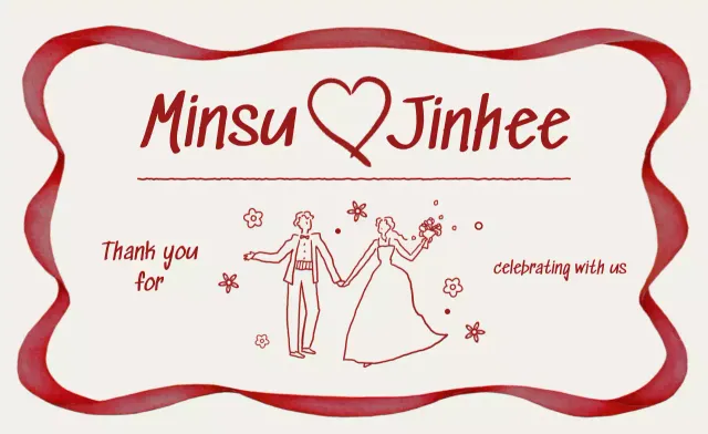 Stiker Pernikahan Sederhana Merah