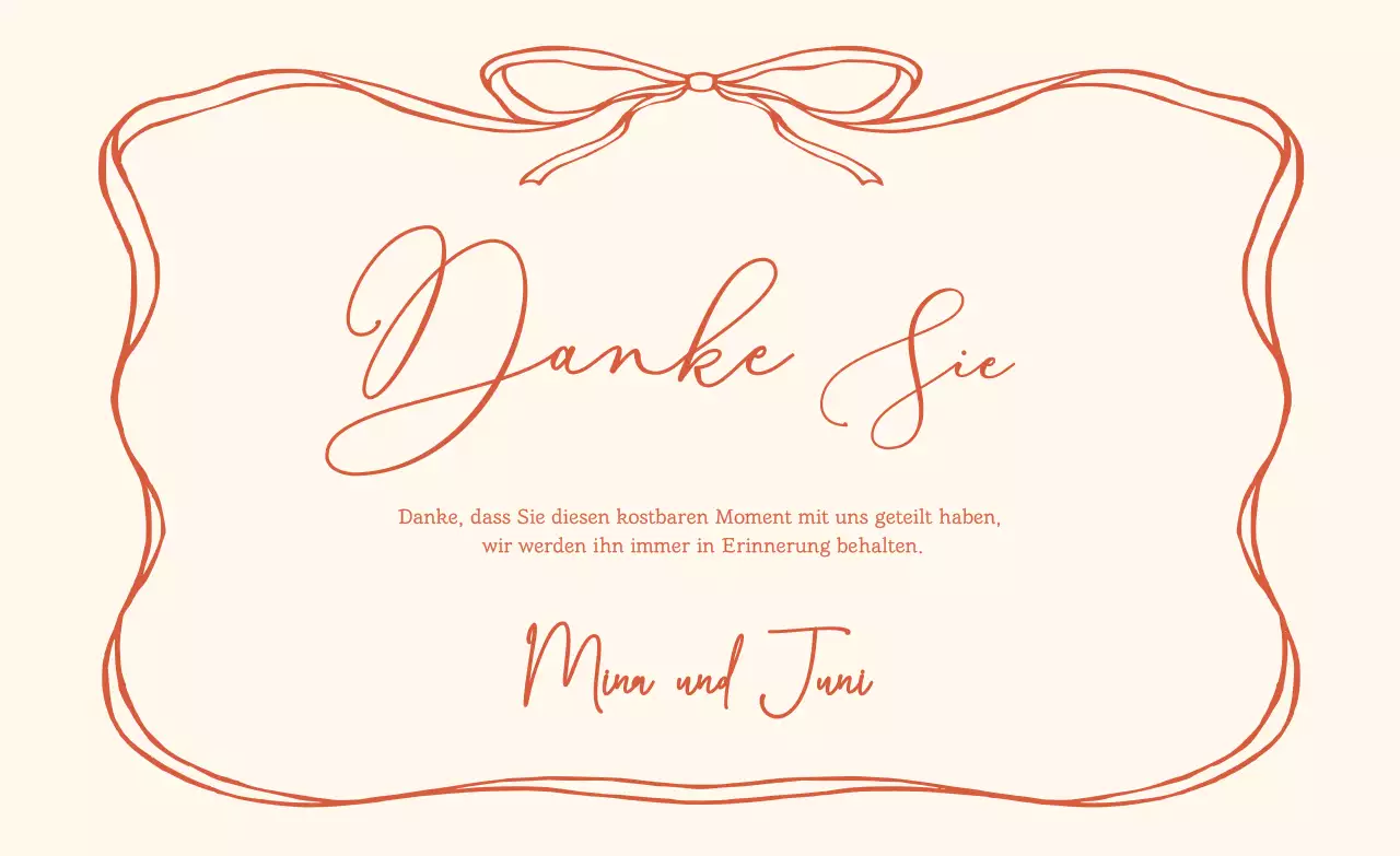 Beige, schlichte Dankeskarte