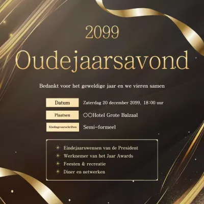Uitnodiging voor een Black Luxury eindejaarsevenement