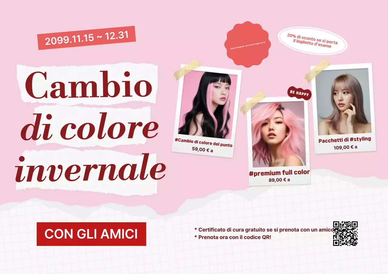 Promozione acconciatura rosa per bambini