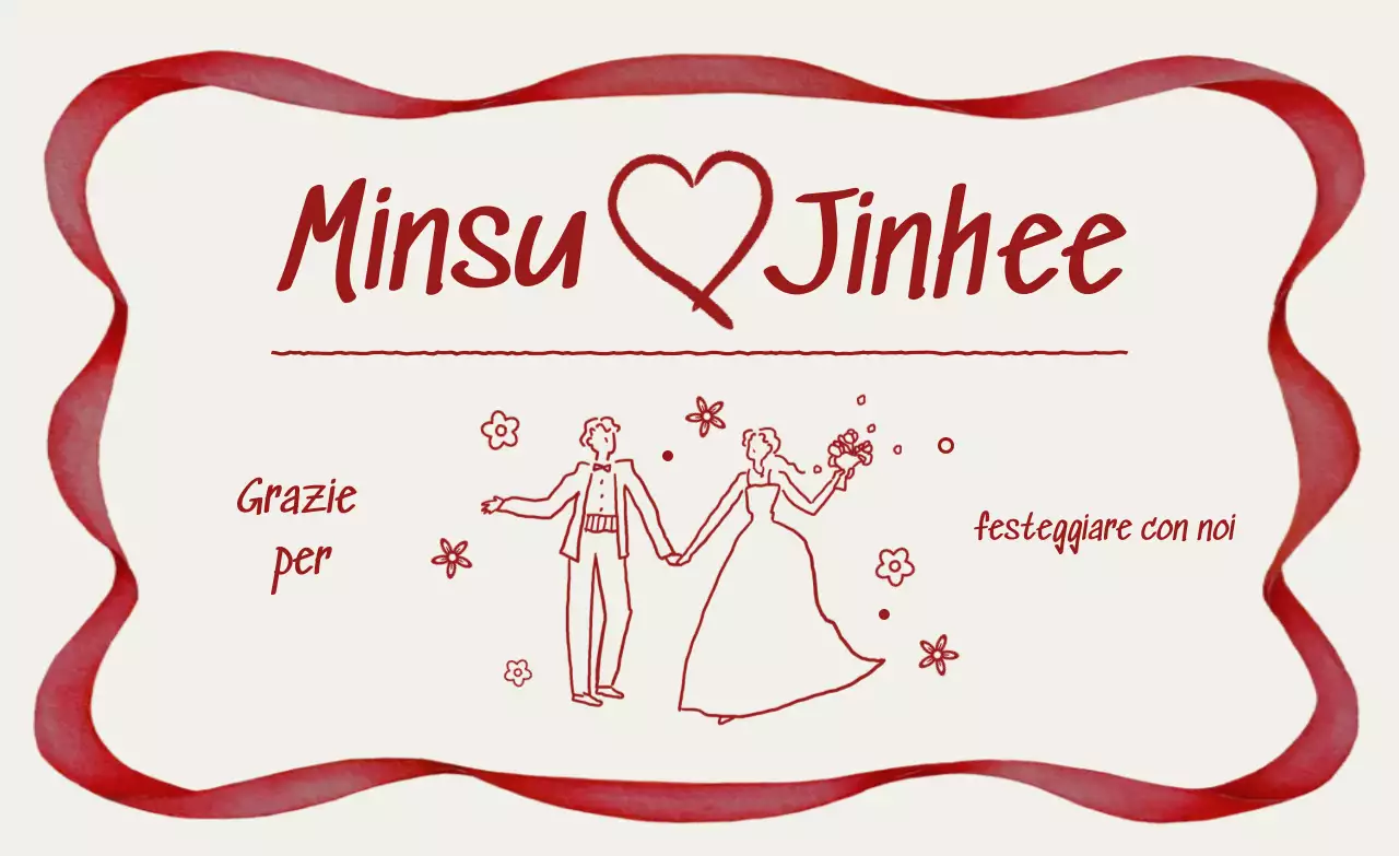 Adesivo semplice rosso per matrimonio