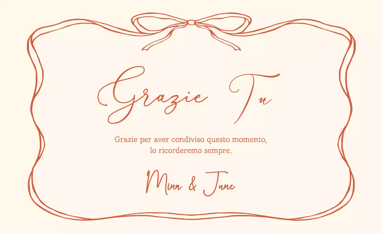 Cartolina di ringraziamento semplice beige