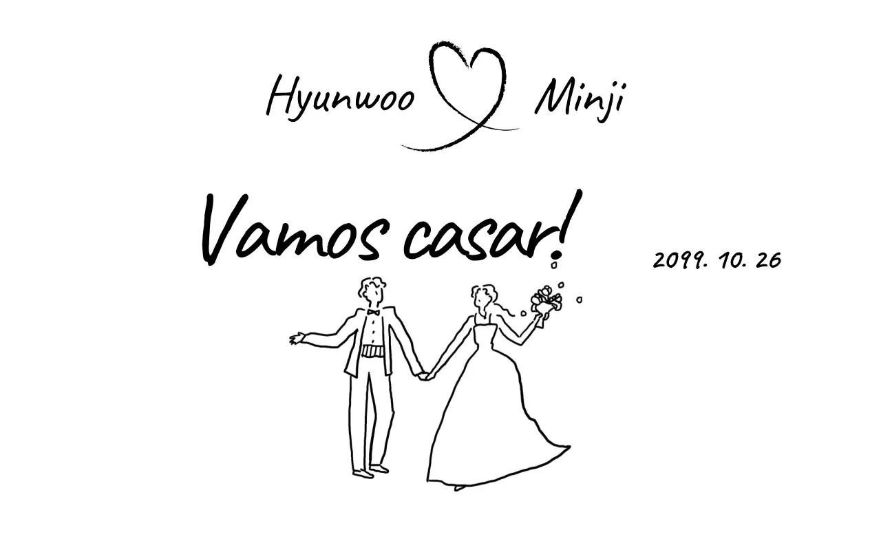 Convite de casamento simples em preto