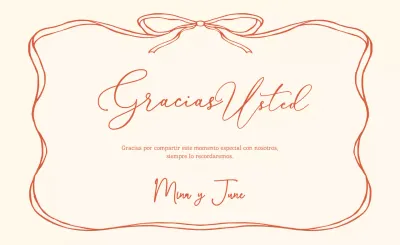 Postal de agradecimiento sencilla color beige