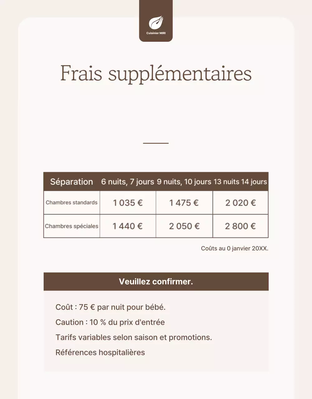 Publicité pour un centre de soins post-partum beige élégant