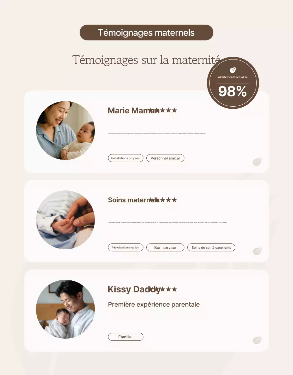 Publicité pour un centre de soins post-partum beige élégant