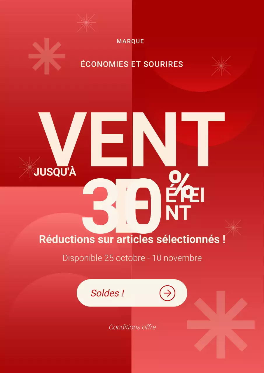 Affiche promotionnelle de Noël minimaliste et audacieuse rouge et blanche