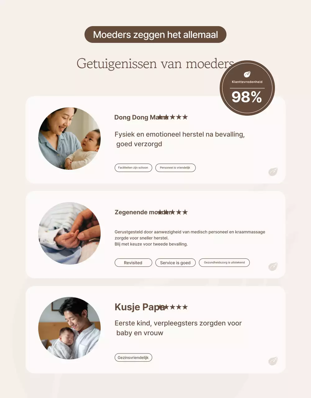Beige elegante postpartum zorgcentrum advertentie