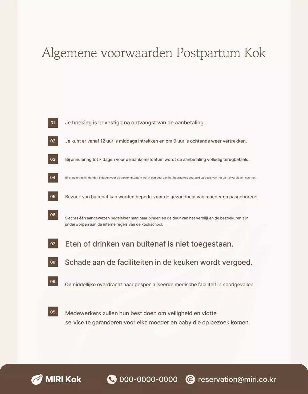 Beige elegante postpartum zorgcentrum advertentie