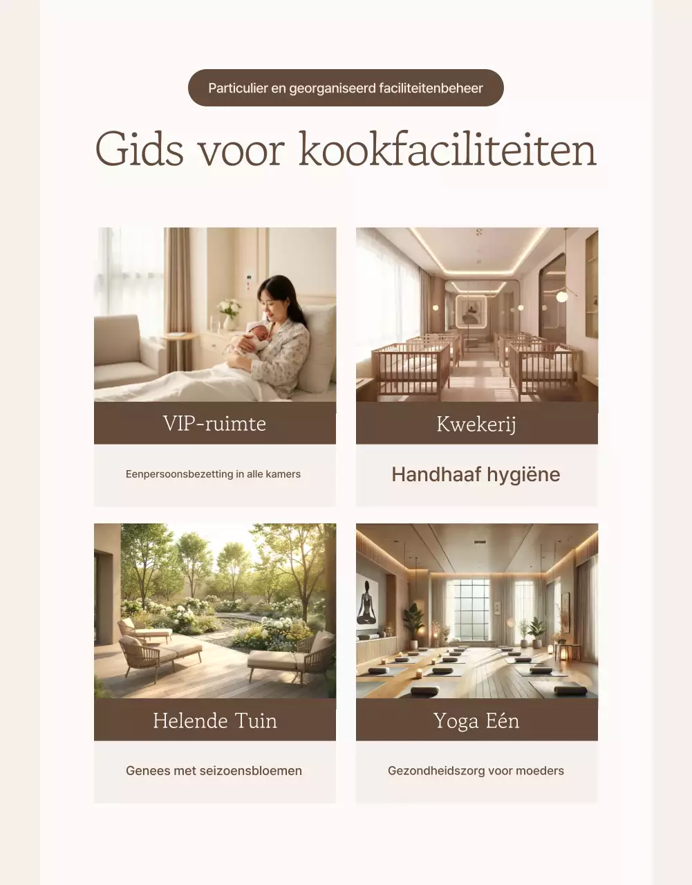 Beige elegante postpartum zorgcentrum advertentie