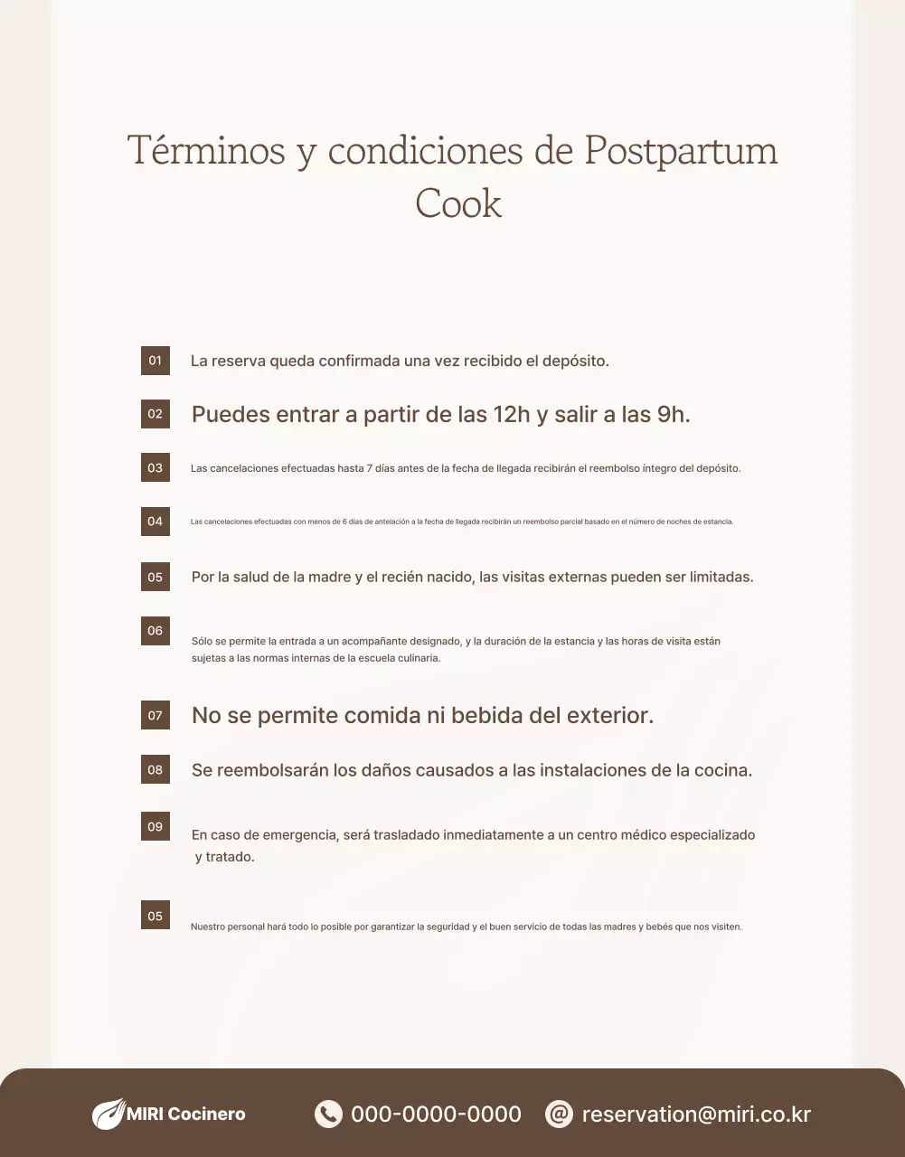 Anuncio de un elegante centro de cuidados posparto color beige