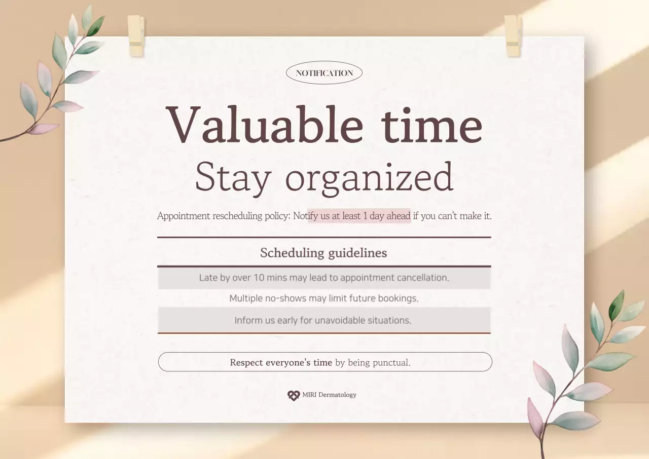 Beige Simple Reservation Information Notice