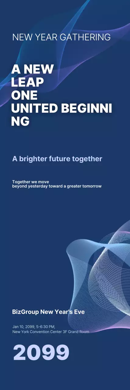 Blue Modern New Year's Party Event