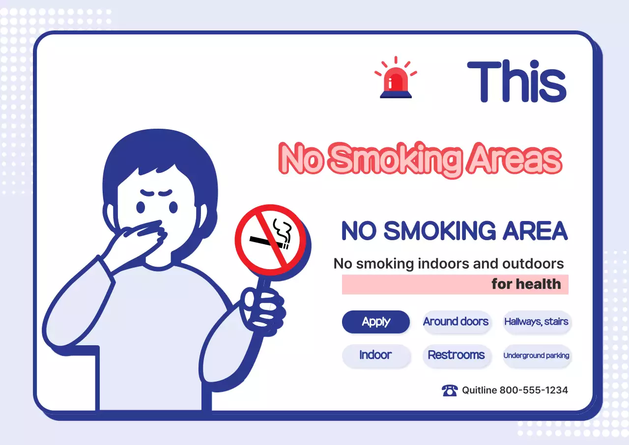 Blue Simple Smoking Safety Campaign