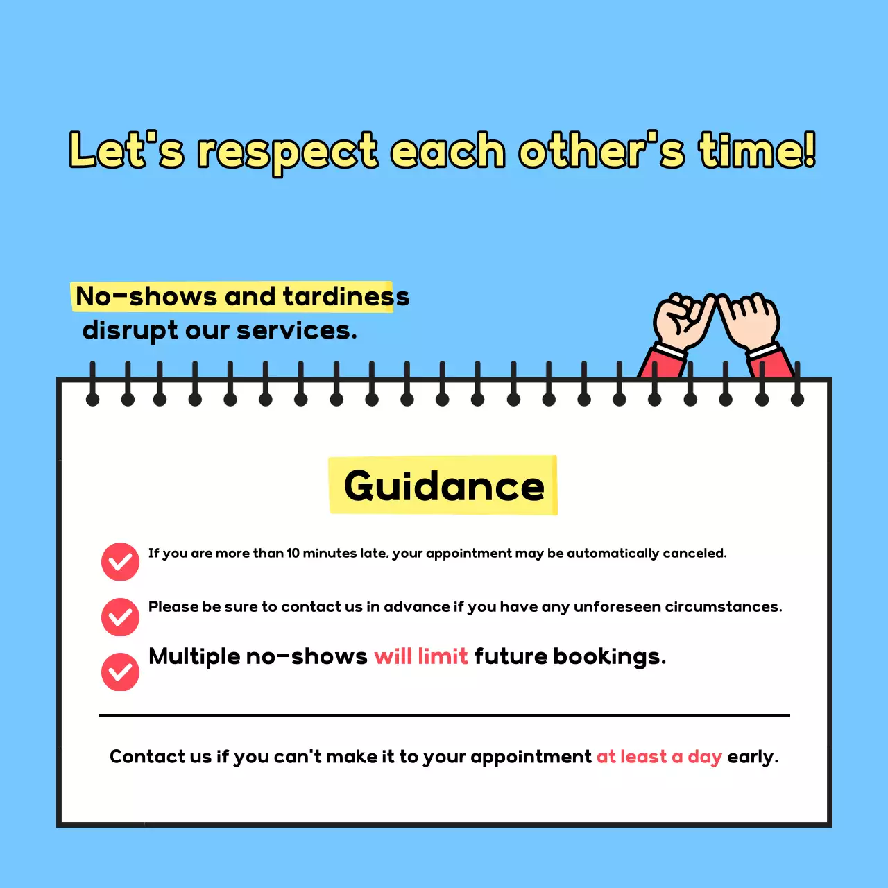 Pemberitahuan panduan bersih biru langit