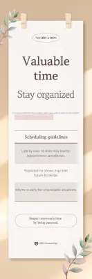 Beige Simple Reservation Information Notice