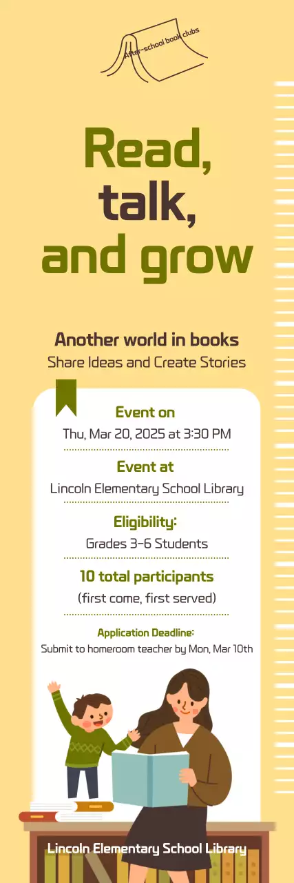 Guia de evento de leitura simples bege