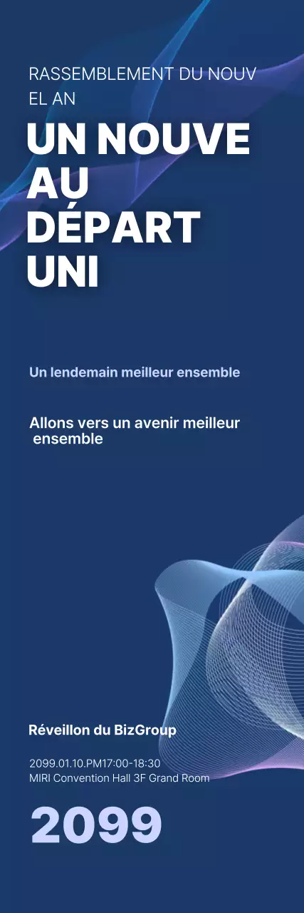 Soirée du Nouvel An moderne bleue