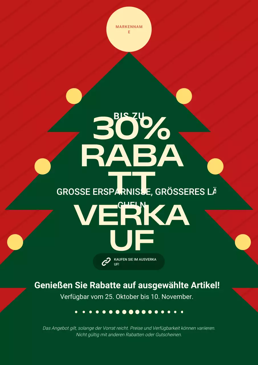Grünes und rotes, auffälliges Weihnachtsplakat mit Illustrationen