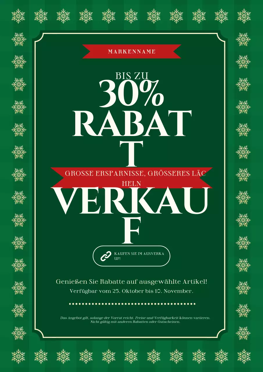 Grünes und weißes minimalistisches modernes Weihnachtsplakat