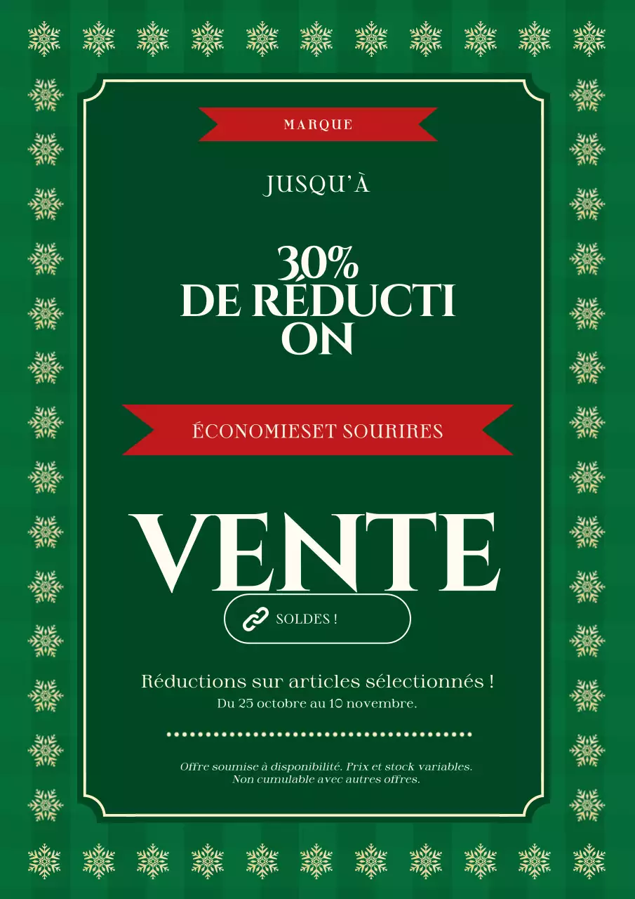 Affiche de Noël moderne minimaliste verte et blanche