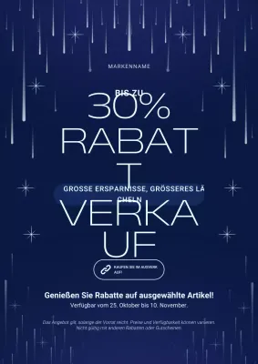 Modernes minimalistisches Neujahrsplakat in Blau und Weiß