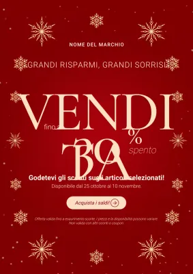 Poster promozionale minimalista classico rosso e bianco