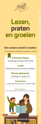 Beige Eenvoudige Leesevenementengids