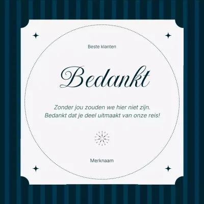 Blauw en wit minimalistisch vintage nieuwjaarsgroet social media vierkant