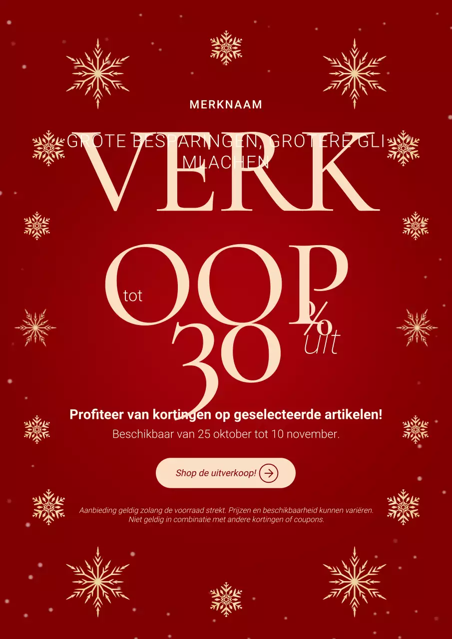 Rode en witte minimalistische klassieke promotieposter