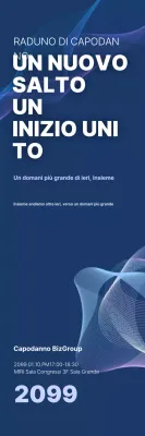 Evento per la festa di Capodanno moderna in blu