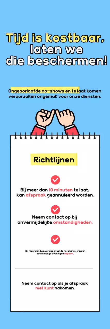 Hemelsblauwe schone richtlijn