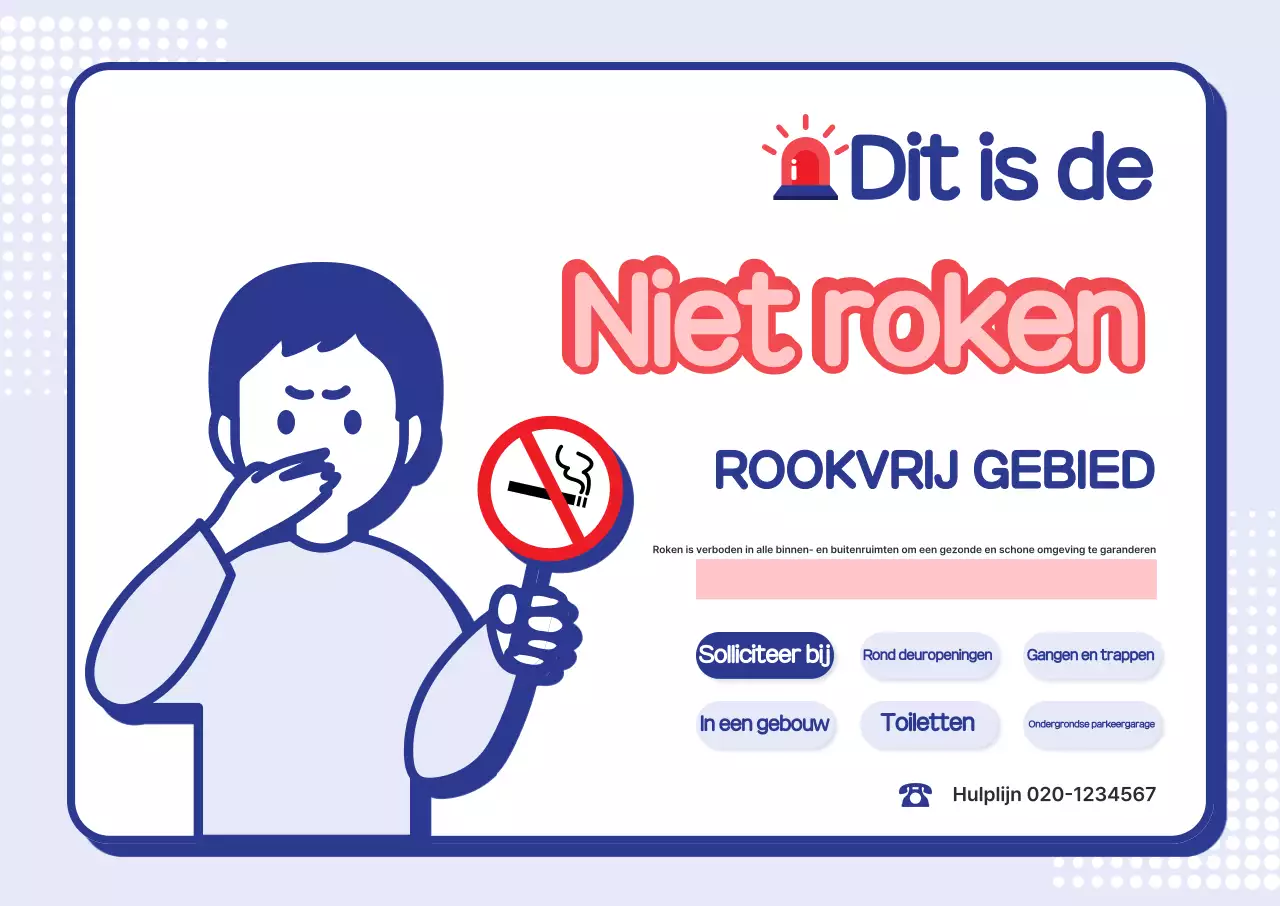 Blauwe Eenvoudige Rookveiligheidscampagne