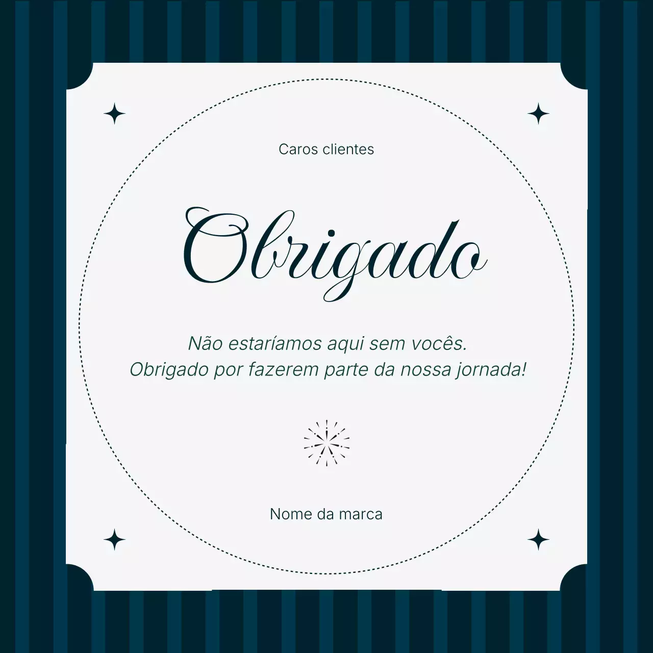 Quadrado minimalista vintage azul e branco para redes sociais com mensagem de Ano Novo.