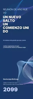 Fiesta de Año Nuevo Azul Moderna