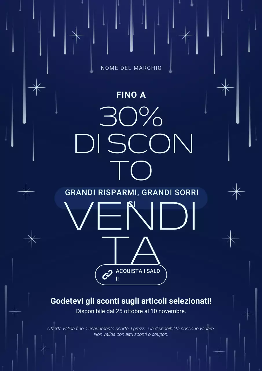 Poster promozionale minimalista moderno blu e bianco per il nuovo anno