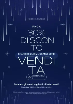 Poster promozionale minimalista moderno blu e bianco per il nuovo anno