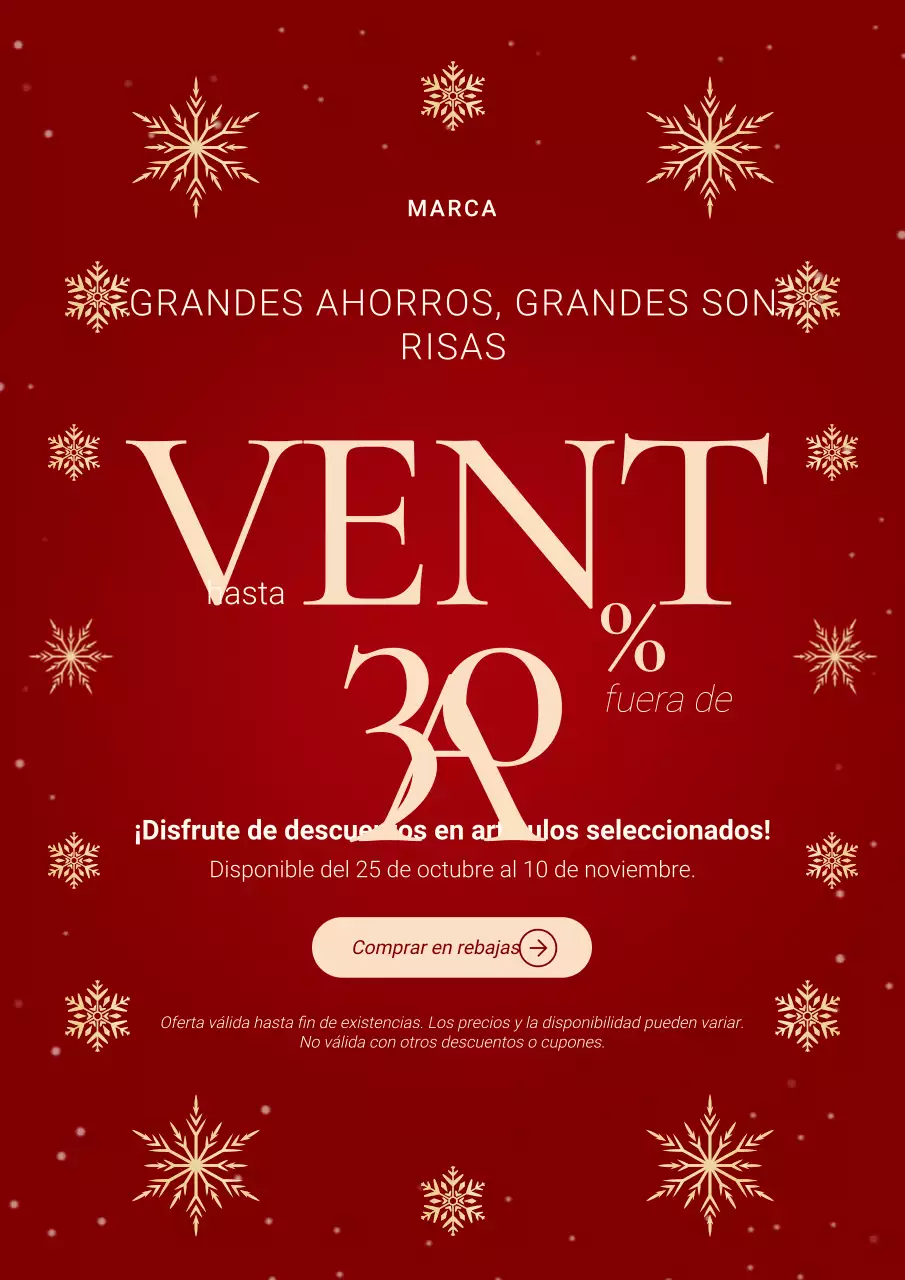 Póster promocional minimalista clásico rojo y blanco