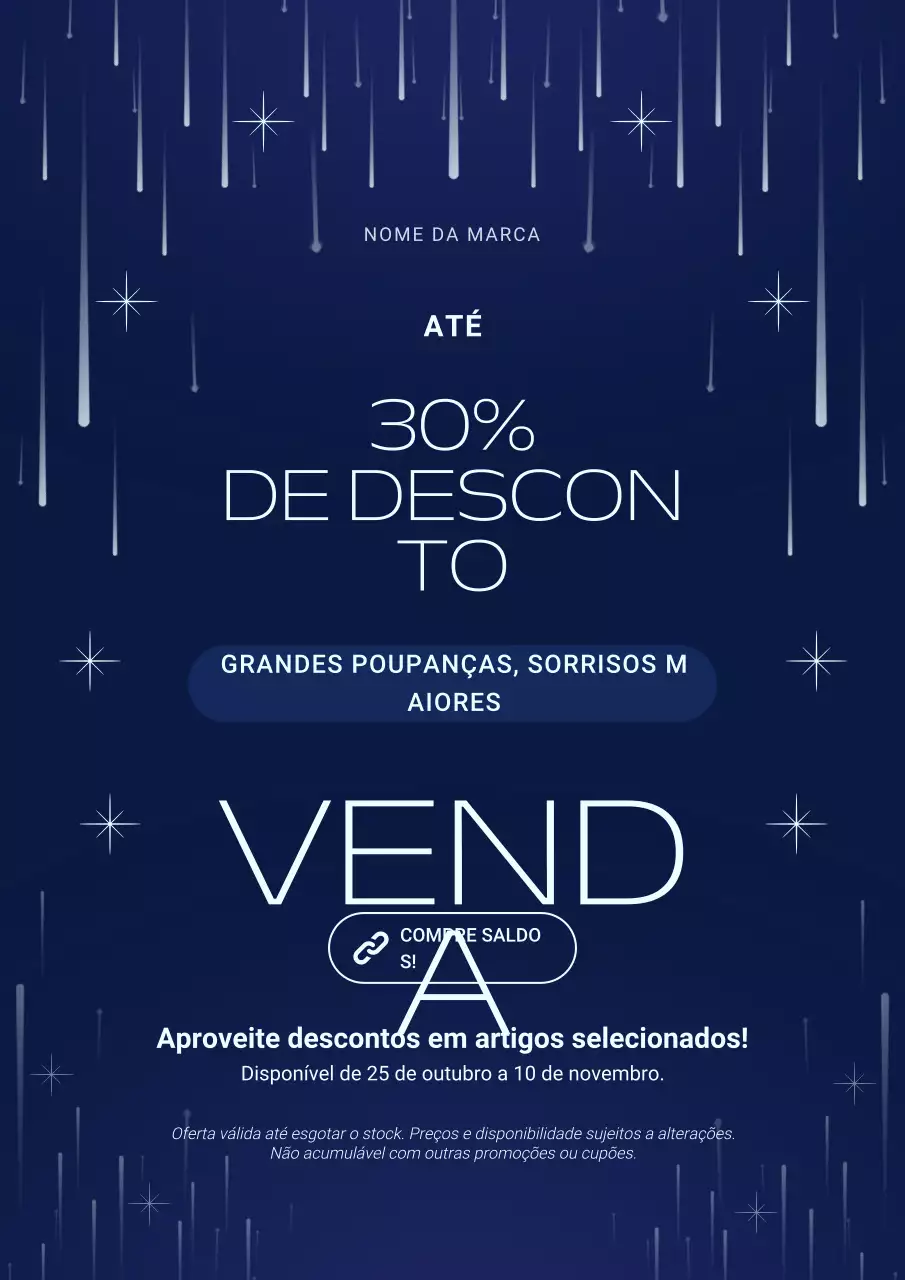 Pôster promocional minimalista moderno de Ano Novo em azul e branco