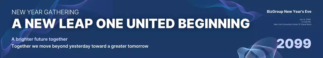 Blue Modern New Year's Party Event