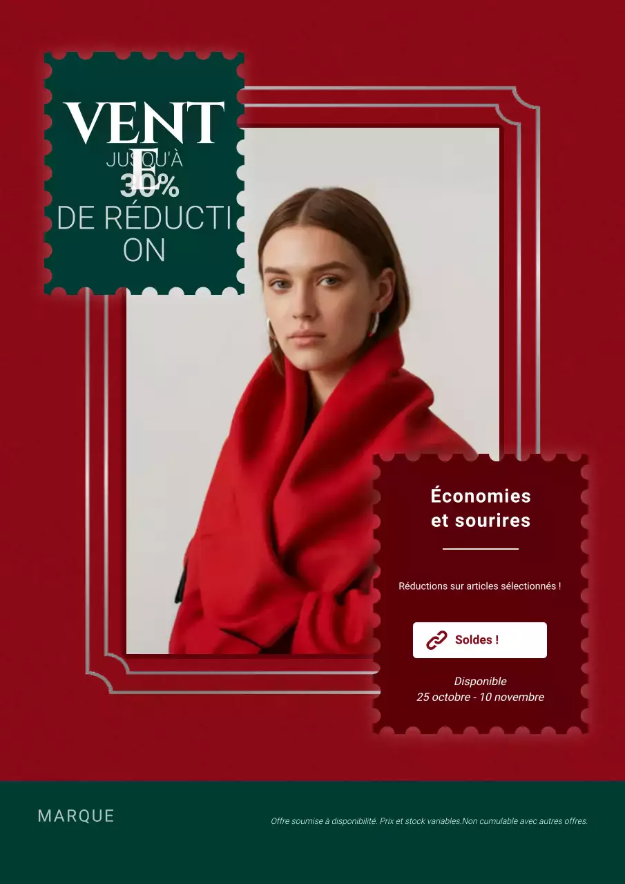 Affiche de Noël minimaliste classique rouge et blanche