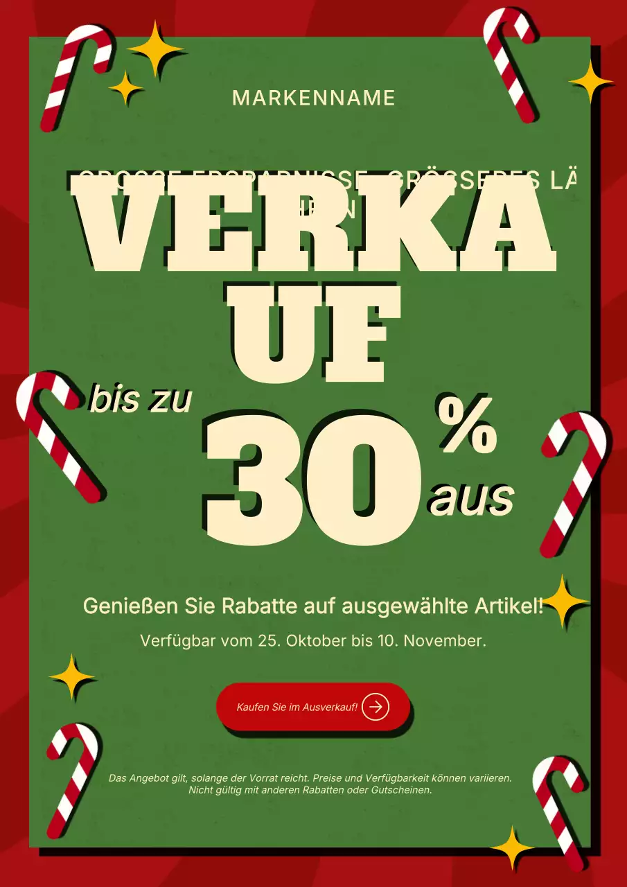 Grünes und rotes Retro-Weihnachtsplakat