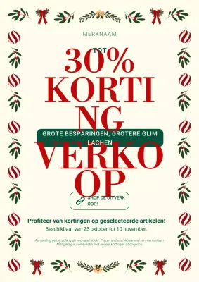 Witte en rode minimalistische moderne kerstuitverkoopposter